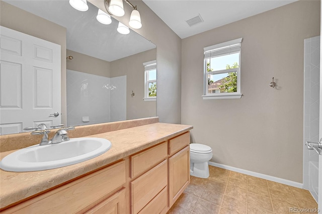 16500 Hitching Post Cir, Parker, CO 80134 - full bathroom with vanity, a shower, and tile patterned floors