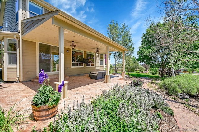 16500 Hitching Post Cir, Parker, CO 80134 - view of patio with a ceiling fan