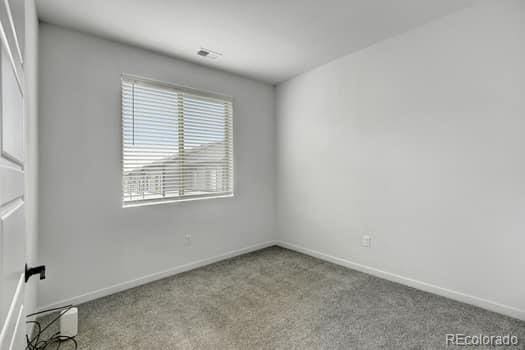 empty room featuring light carpet