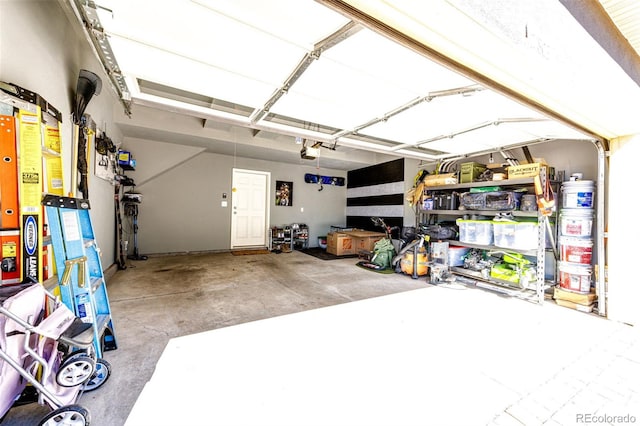 garage featuring a garage door opener