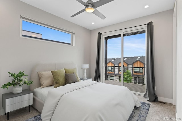 1284 Tennyson St Unit 1, Denver, CO 80204 - carpeted bedroom featuring recessed lighting and a ceiling fan