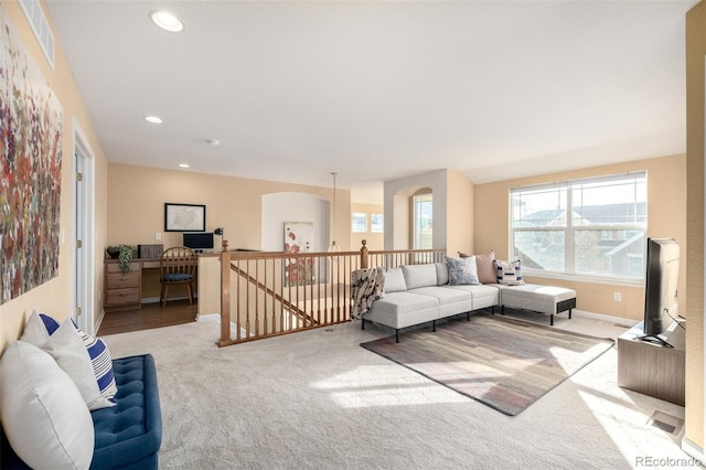 view of carpeted living room