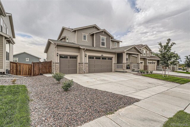 craftsman-style house with a garage