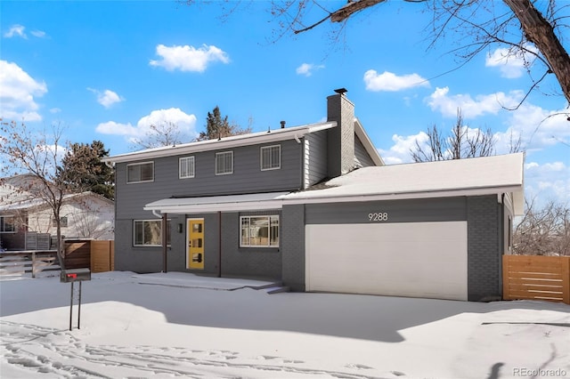 view of front facade with a garage