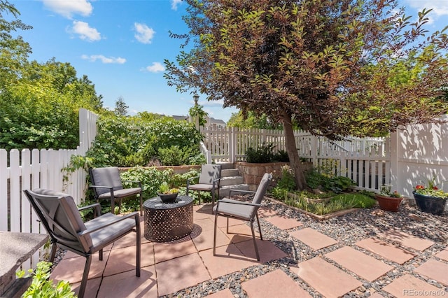 2528 Concord Cir, Lafayette, CO 80026 - fenced backyard with a patio area and an outdoor living space