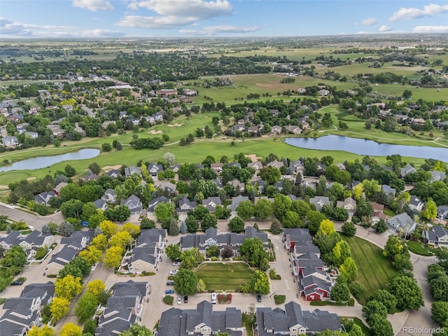 2528 Concord Cir, Lafayette, CO 80026 - aerial perspective of suburban area with a nearby body of water and a local golf course