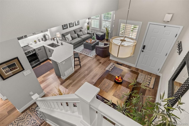 2528 Concord Cir, Lafayette, CO 80026 - living room with light wood finished floors and baseboards