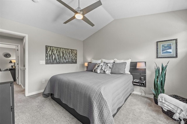 2528 Concord Cir, Lafayette, CO 80026 - bedroom featuring lofted ceiling, carpet flooring, and ceiling fan