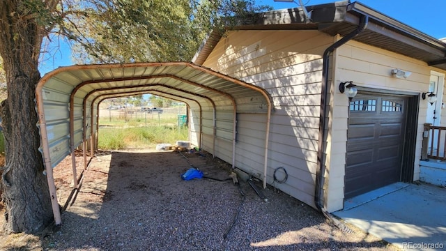 view of car parking with a carport