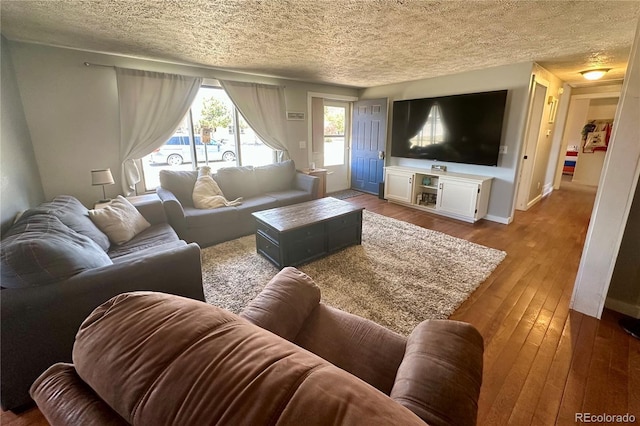 98 Baylor Dr, Buena Vista, CO 81211 - living room with wood-type flooring and a textured ceiling