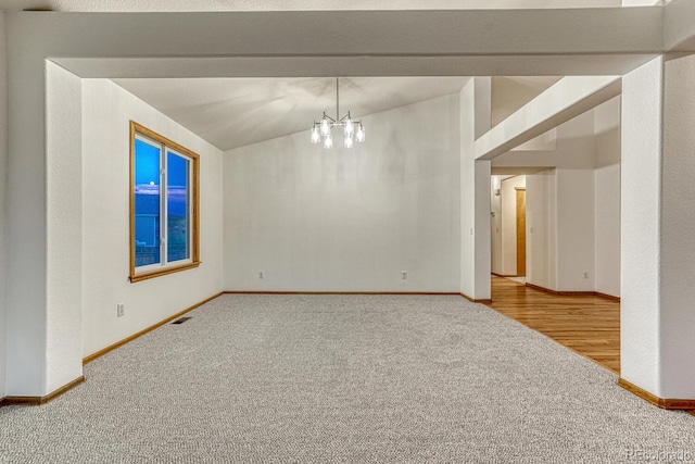 1838 Mountain Daisy Ct, Highlands Ranch, CO 80129 - empty room featuring carpet flooring, a chandelier, and baseboards