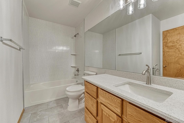 1838 Mountain Daisy Ct, Highlands Ranch, CO 80129 - bathroom with shower / washtub combination, vanity, and tile patterned flooring