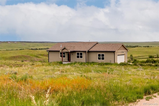 19500 Wedemeyer Rd, Kiowa, CO 80117 - single story home with a garage and a view of countryside