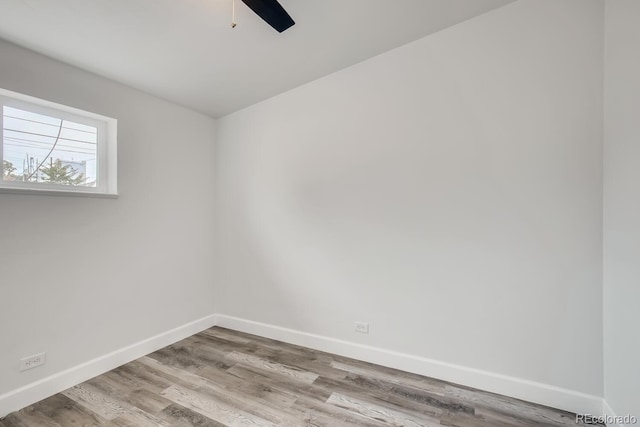 4435-4455 Elizabeth, Denver, CO 80206 - empty room featuring wood finished floors and ceiling fan