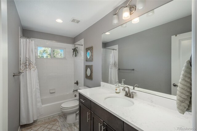 7958 Tejon St, Denver, CO 80221 - full bathroom with vanity, toilet, and shower / tub combo