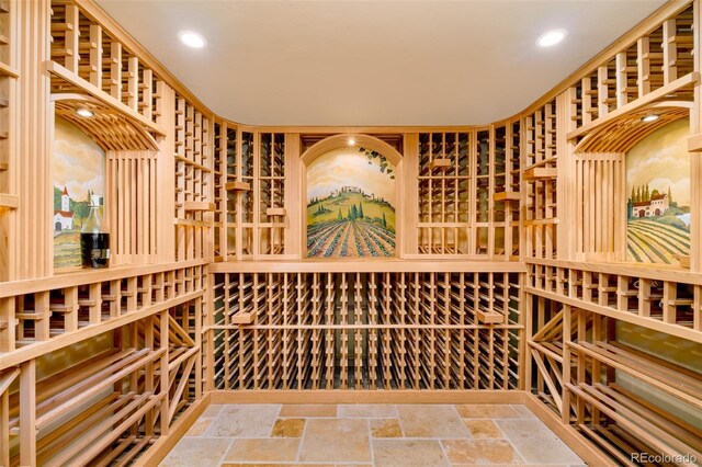 view of wine cellar