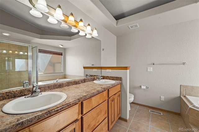 full bath with visible vents, a sink, and toilet