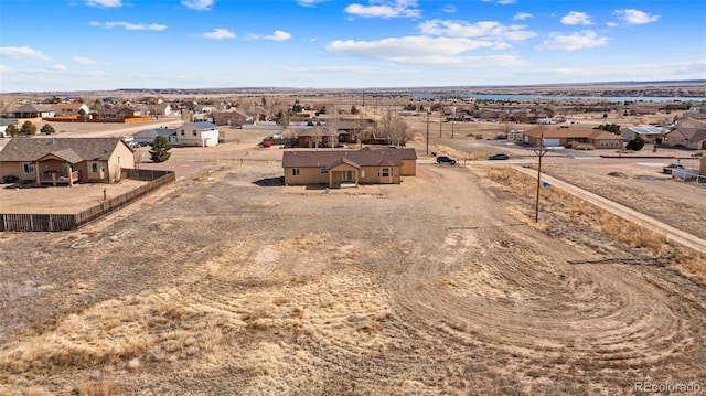 aerial view with a residential view