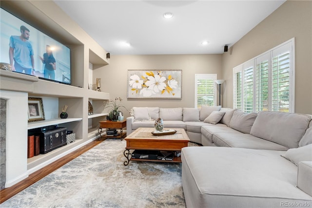 9631 S Dover Way, Littleton, CO 80127 - living room featuring wood finished floors and recessed lighting