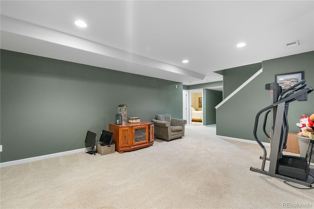 9631 S Dover Way, Littleton, CO 80127 - workout area featuring carpet flooring, baseboards, and recessed lighting