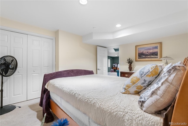 9631 S Dover Way, Littleton, CO 80127 - bedroom with carpet flooring, a closet, and recessed lighting