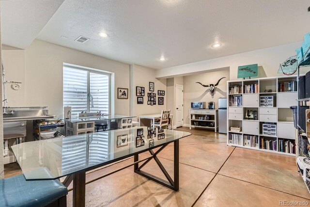 14969 Elsinore Ave, Parker, CO 80134 - tiled office with recessed lighting and a textured ceiling
