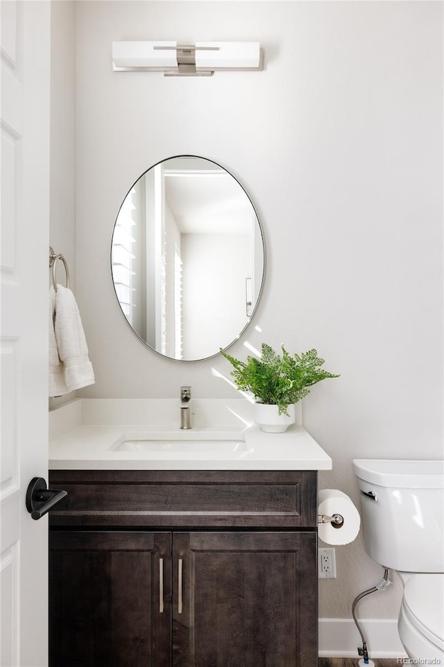 bathroom with vanity and toilet