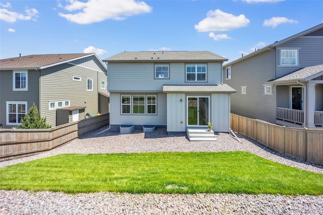 3325 Umber Cir, Castle Rock, CO 80109 - rear view of house featuring entry steps and a shingled roof
