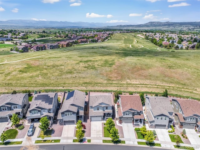 3325 Umber Cir, Castle Rock, CO 80109 - aerial perspective of suburban area featuring a mountain backdrop and a golf course