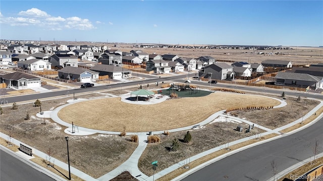 aerial view with a residential view