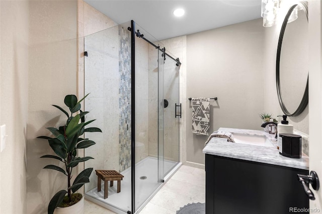 6040 Virgil St, Arvada, CO 80403 - full bath featuring a shower stall and vanity