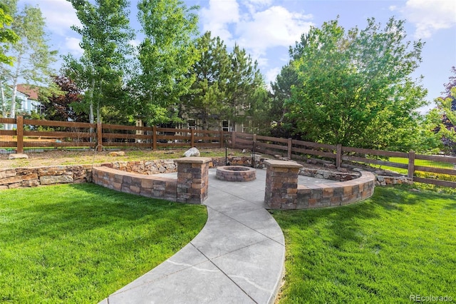 6040 Virgil St, Arvada, CO 80403 - view of yard with a fire pit and a patio