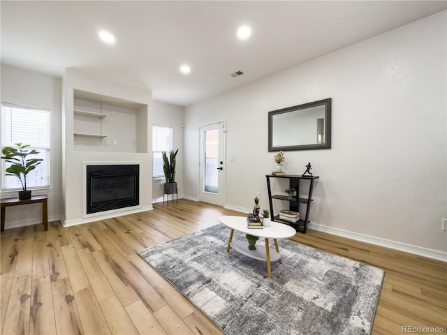 living room featuring light hardwood / wood-style flooring