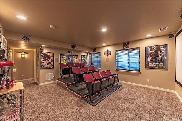 12420 Mount Belford Way, Peyton, CO 80831 - carpeted cinema room featuring recessed lighting and baseboards