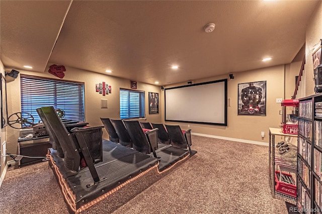 12420 Mount Belford Way, Peyton, CO 80831 - carpeted cinema with recessed lighting and baseboards