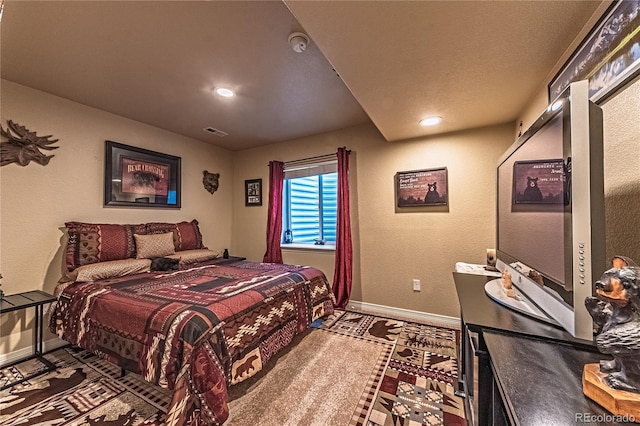 12420 Mount Belford Way, Peyton, CO 80831 - bedroom with baseboards, recessed lighting, and a textured wall