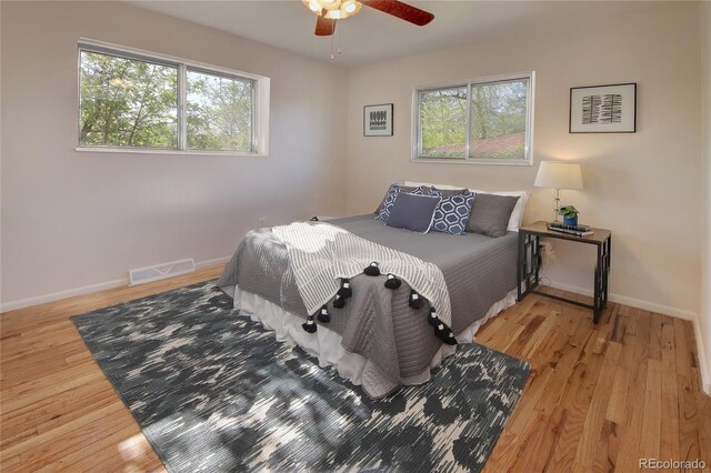 1227 Holmes Dr, Colorado Springs, CO 80909 - bedroom with multiple windows, wood finished floors, and baseboards