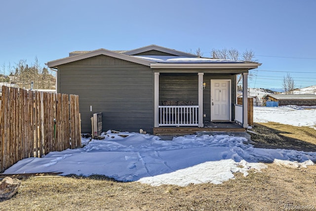 exterior space with a porch