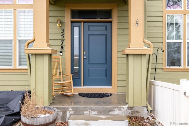 view of doorway to property