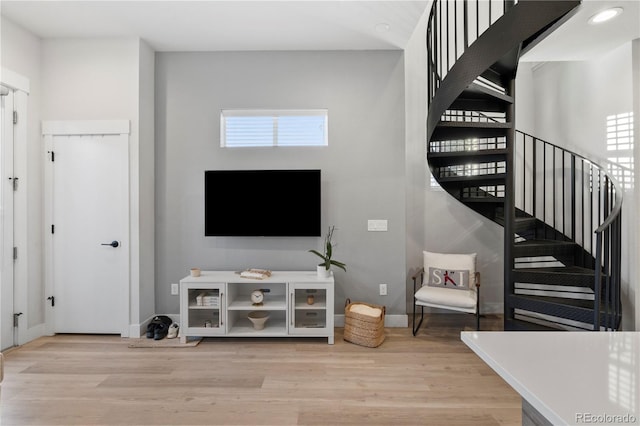 living room featuring light hardwood / wood-style flooring