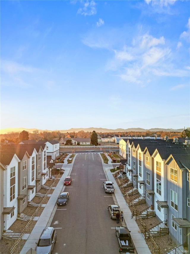 aerial view featuring a mountain view