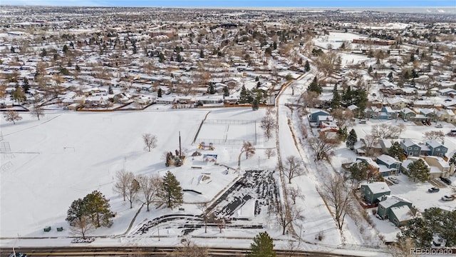 view of snowy aerial view