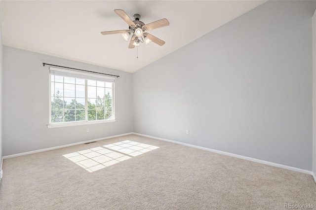 1535 S Florence Way Unit 410, Aurora, CO 80247 - carpeted empty room featuring vaulted ceiling and ceiling fan