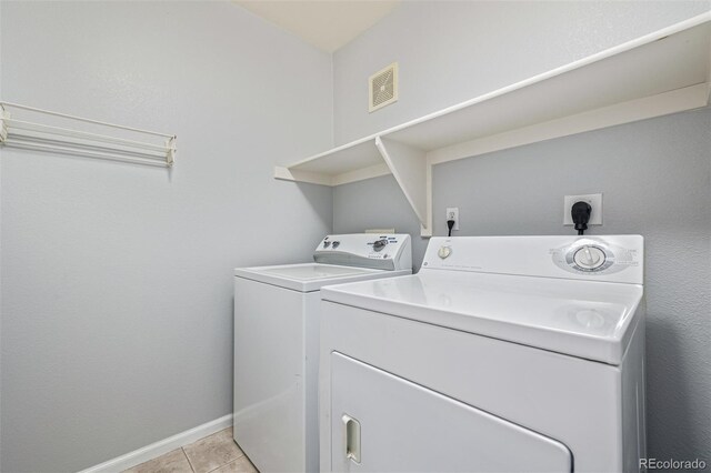 1535 S Florence Way Unit 410, Aurora, CO 80247 - laundry room featuring washer and dryer and light tile patterned flooring