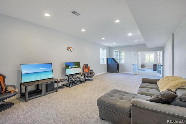 view of carpeted living room