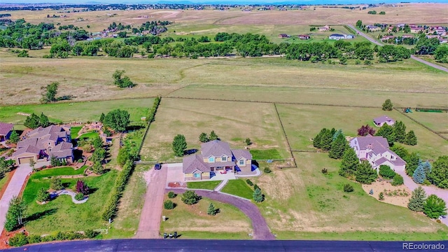 aerial view featuring a rural view