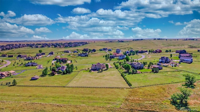 drone / aerial view with a rural view