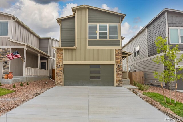 view of front of house with a garage