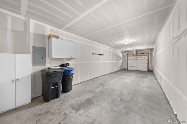 garage with electric panel