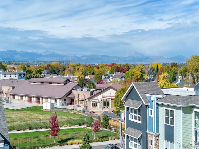 aerial view featuring a mountain view